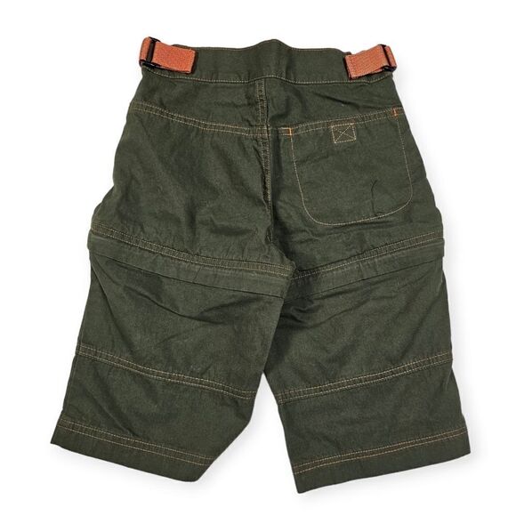 L.L Bean Green and Orange Zip Away Capri Convertable‎ Shorts Girl's Size 4T - Picture 2 of 6